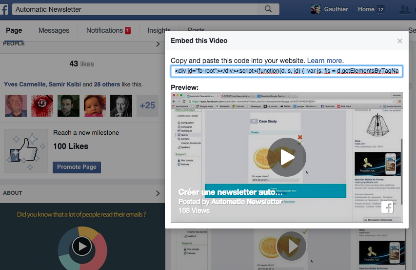 embed video fb