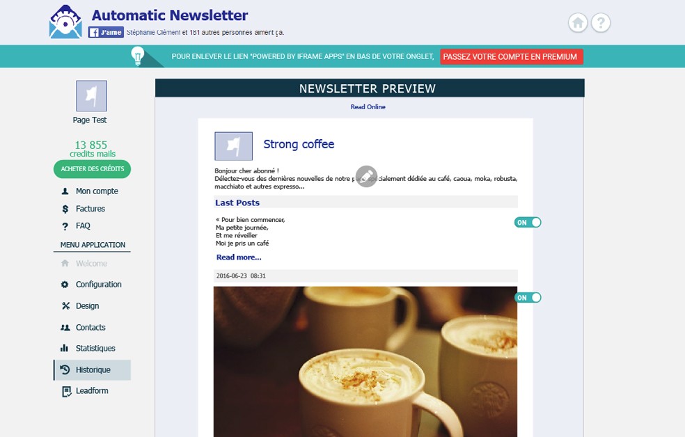 generate leads on Facebook with automatic newsletter
